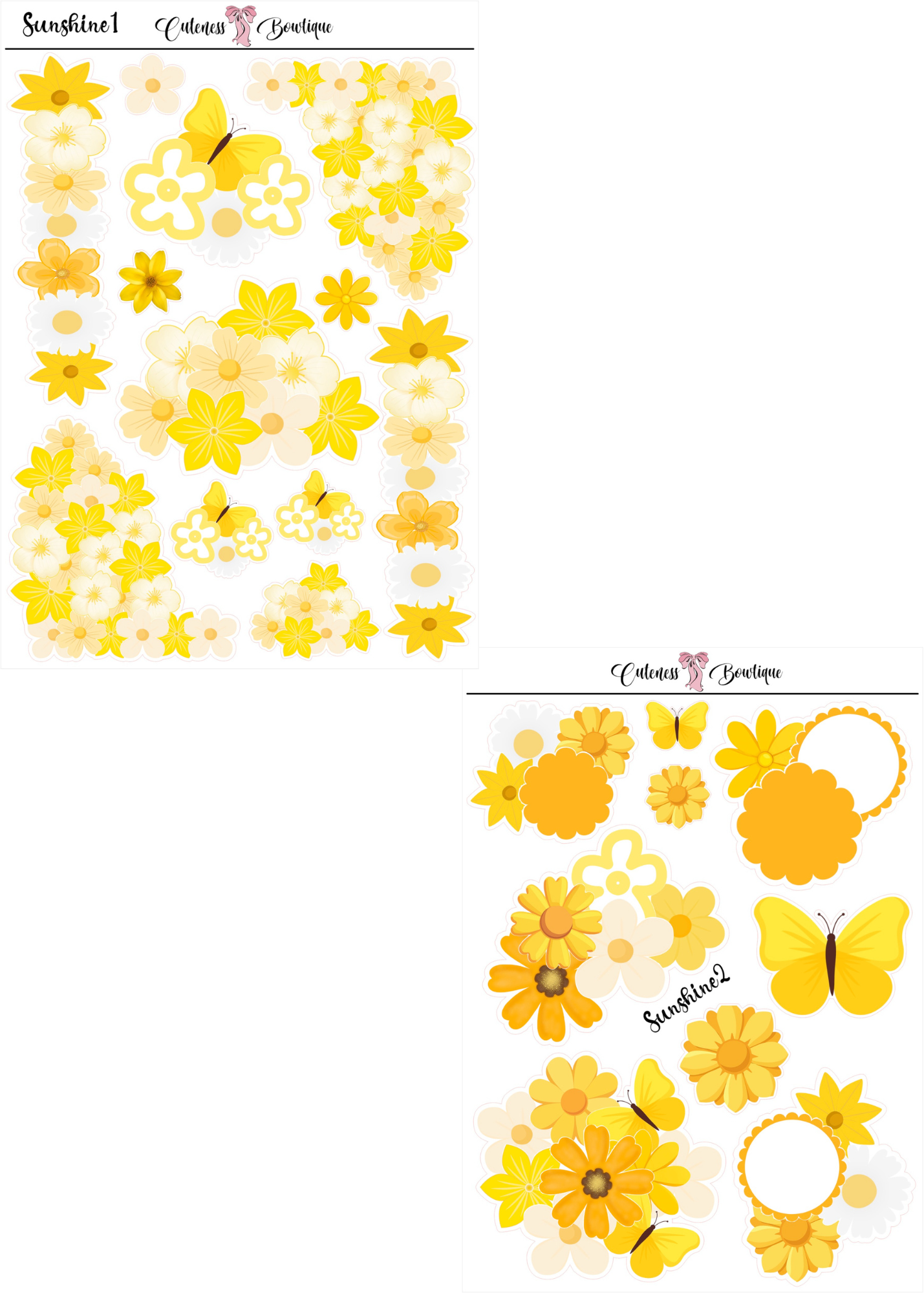 The Deco Elements Collection Sticker Sheet | Cuteness Planner Stickers for Agendas, Planners, Notebooks, Dividers | SUNSHINE