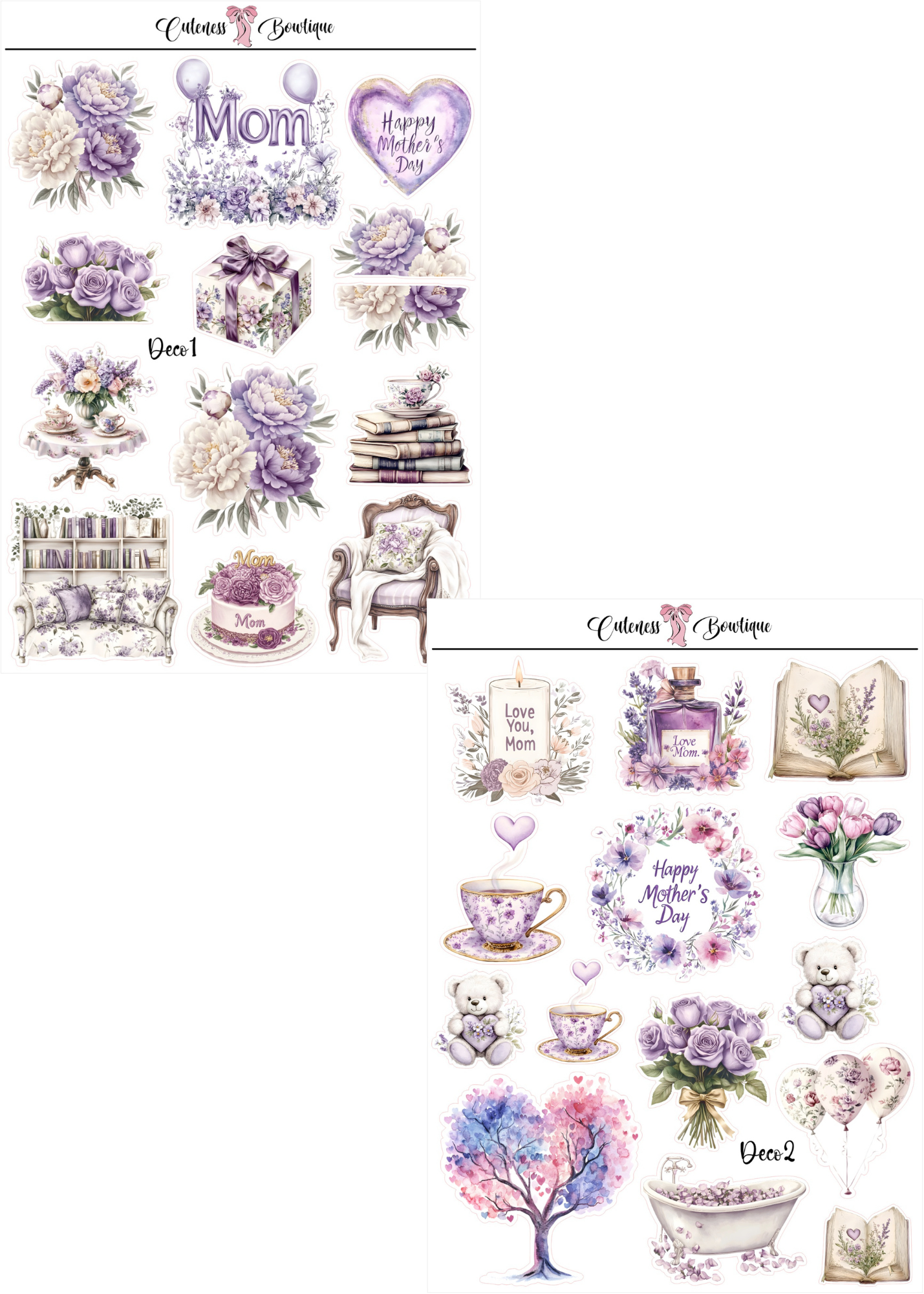 The Cuteness Doll Collection Sticker Sheet | Cuteness Planner Stickers for Agendas, Planners, Notebooks, Dividers | MOTHER