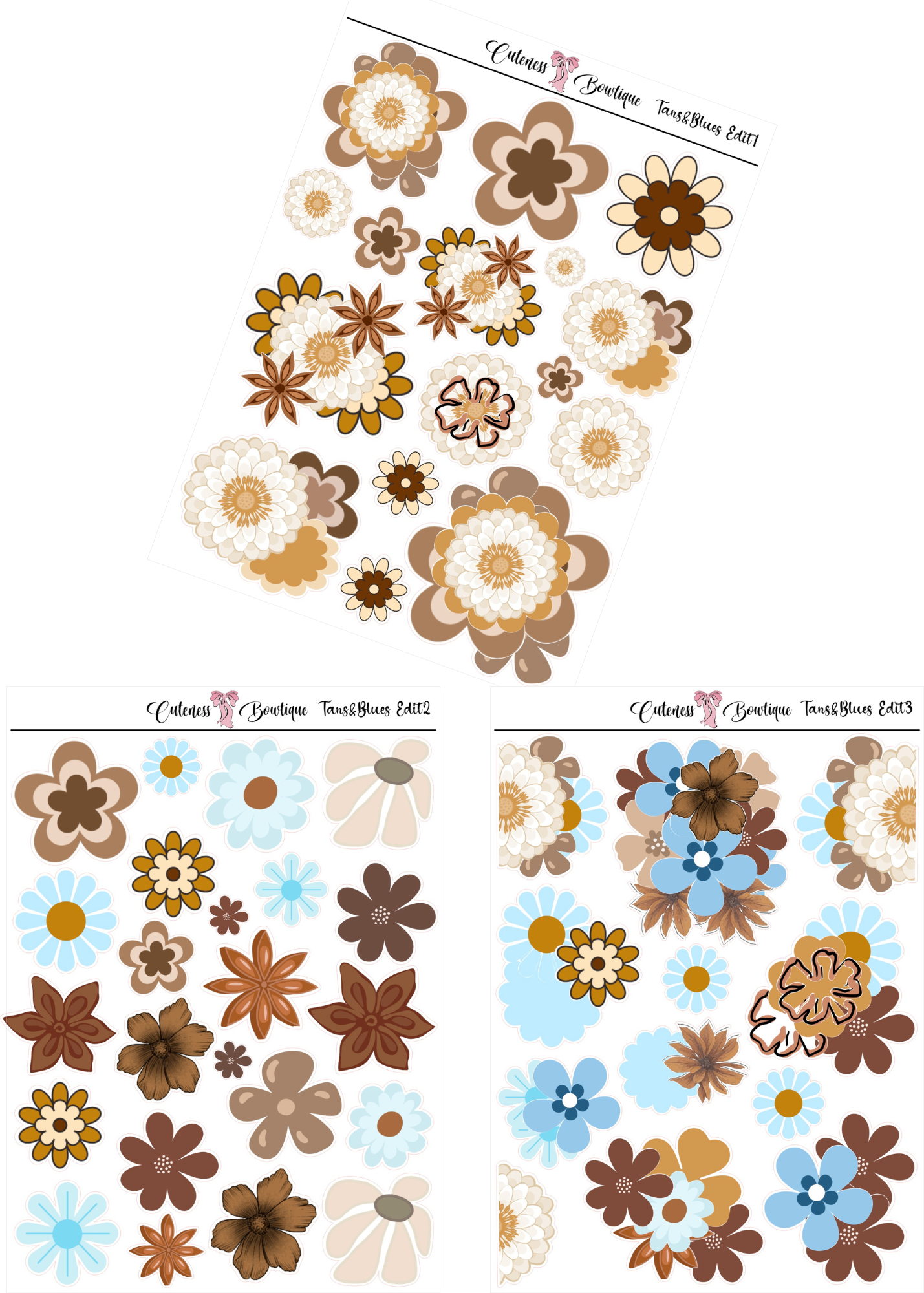 The Cuteness Journaling  Sticker Sheet | Cuteness Planner Stickers for Agendas, Planners, Notebooks, Dividers | BLOOMING SEASON EDIT
