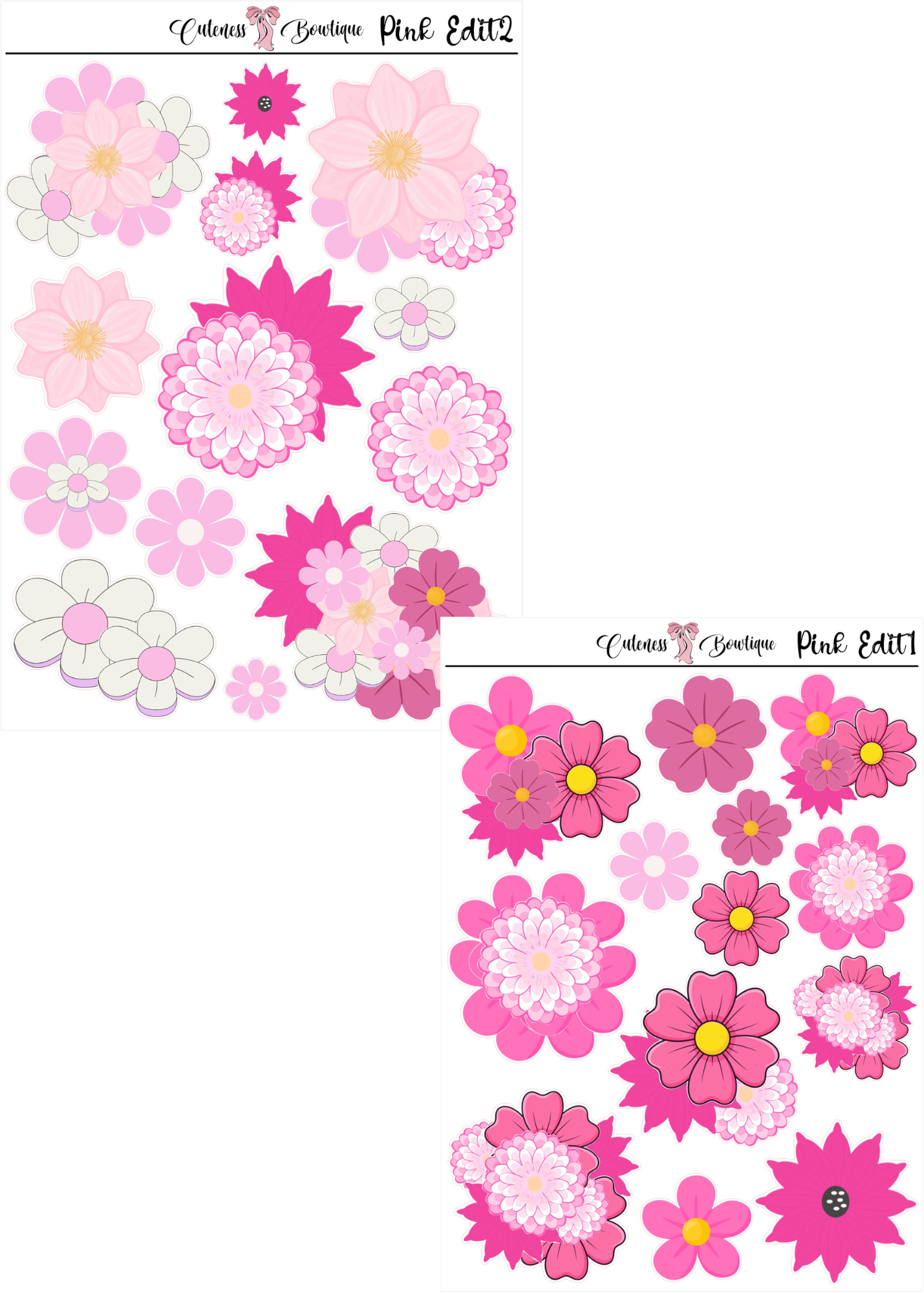 The Cuteness Journaling  Sticker Sheet | Cuteness Planner Stickers for Agendas, Planners, Notebooks, Dividers | BLOOMING SEASON EDIT