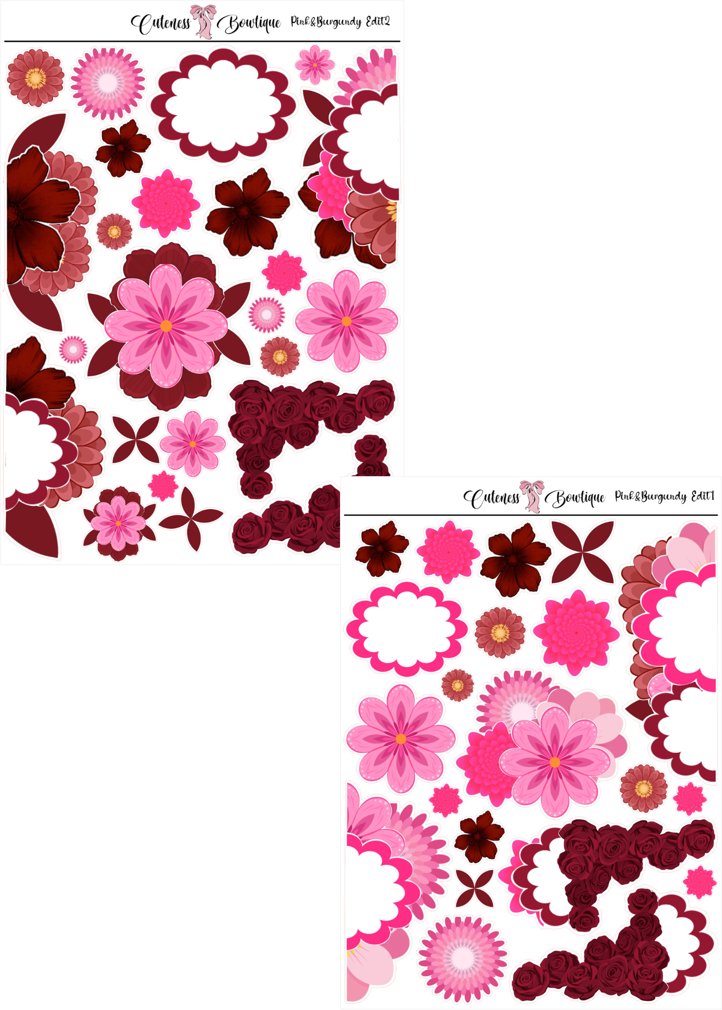 The Cuteness Journaling  Sticker Sheet | Cuteness Planner Stickers for Agendas, Planners, Notebooks, Dividers | BLOOMING SEASON EDIT