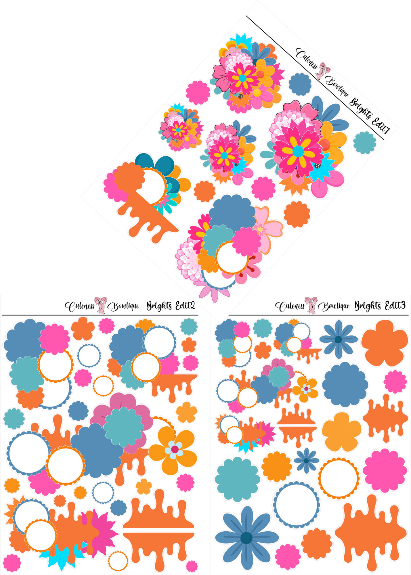The Cuteness Journaling  Sticker Sheet | Cuteness Planner Stickers for Agendas, Planners, Notebooks, Dividers | BLOOMING SEASON EDIT