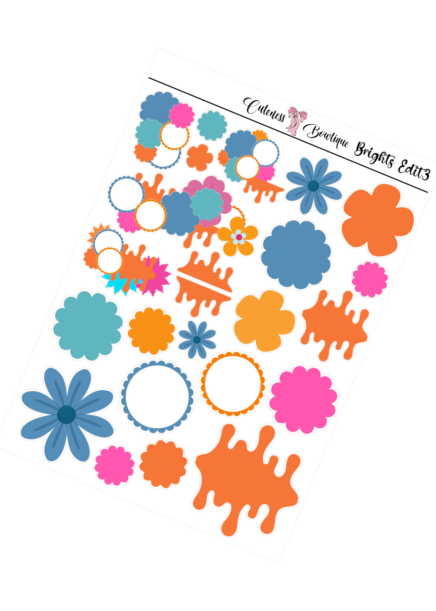 The Cuteness Journaling  Sticker Sheet | Cuteness Planner Stickers for Agendas, Planners, Notebooks, Dividers | BLOOMING SEASON EDIT