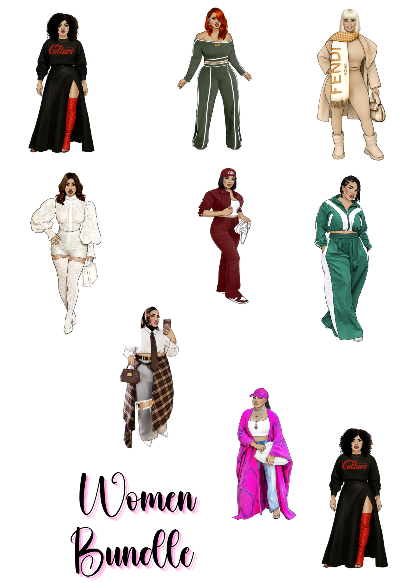 The  CUSTOM Cuteness Doll Collection Sticker Sheet | CHEYENNE, SAPPHIRE, LEXIE, FAITH, MISTY, JONELLE, PAYTON, ZARA, TARANA