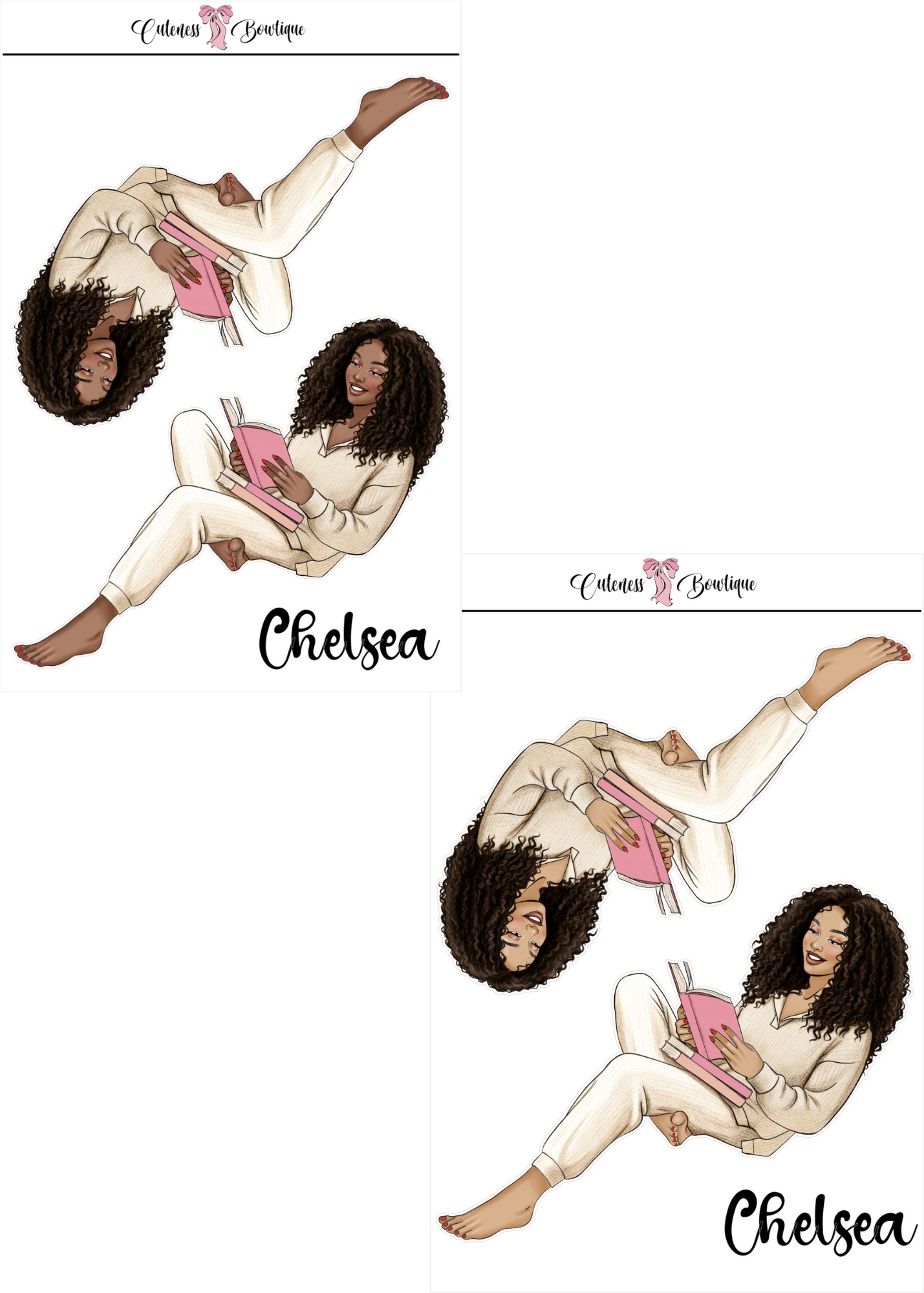 The  CUSTOM Cuteness Doll Collection Sticker Sheet | Cuteness Planner Stickers for Agendas, Planners, Notebooks, Dividers | CHELSEA  CONNOR  DOUG  DONTE  FALLIN  JOHNAHAN  PERCY  TYRIQ