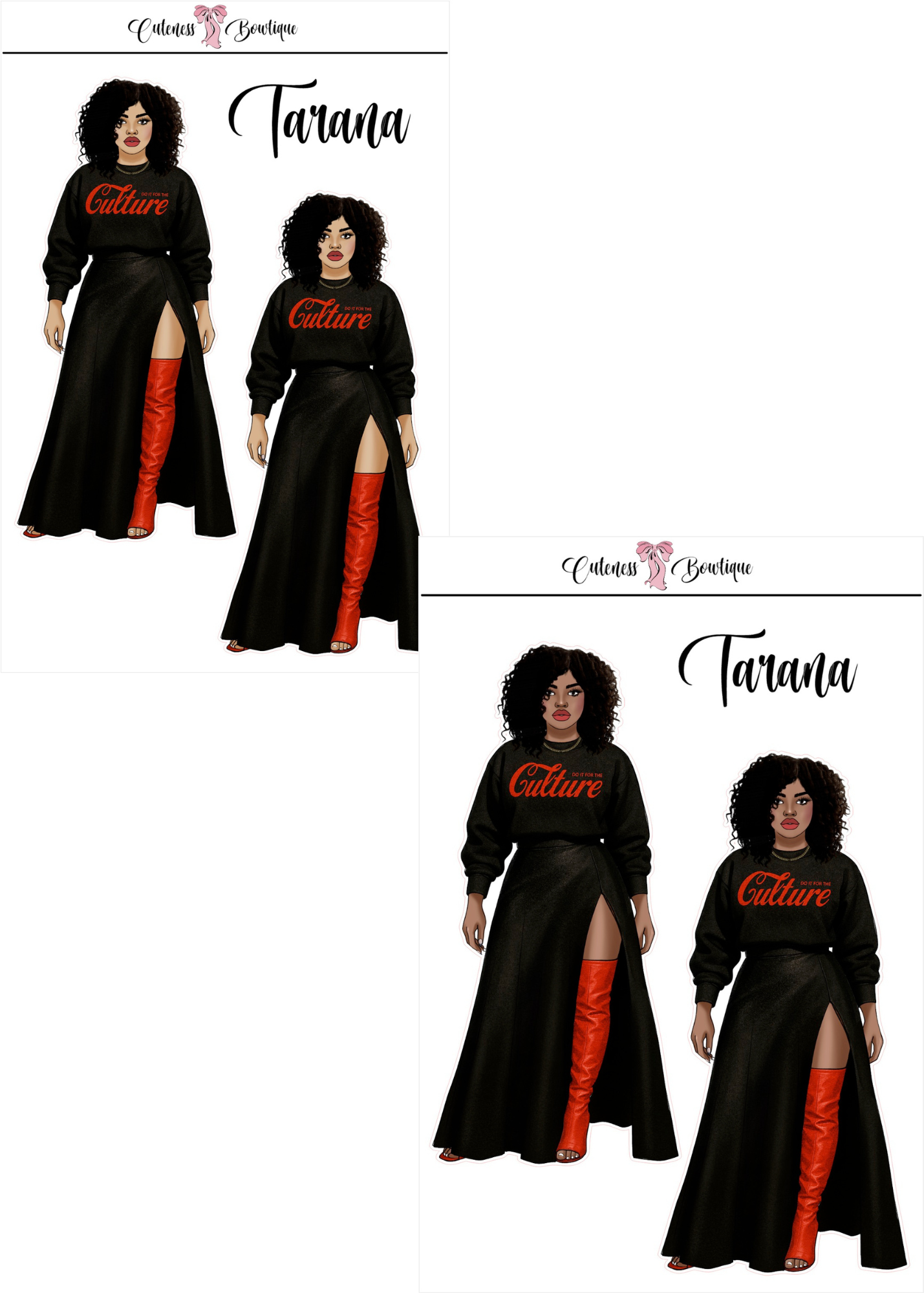 The  CUSTOM Cuteness Doll Collection Sticker Sheet | CHEYENNE, SAPPHIRE, LEXIE, FAITH, MISTY, JONELLE, PAYTON, ZARA, TARANA