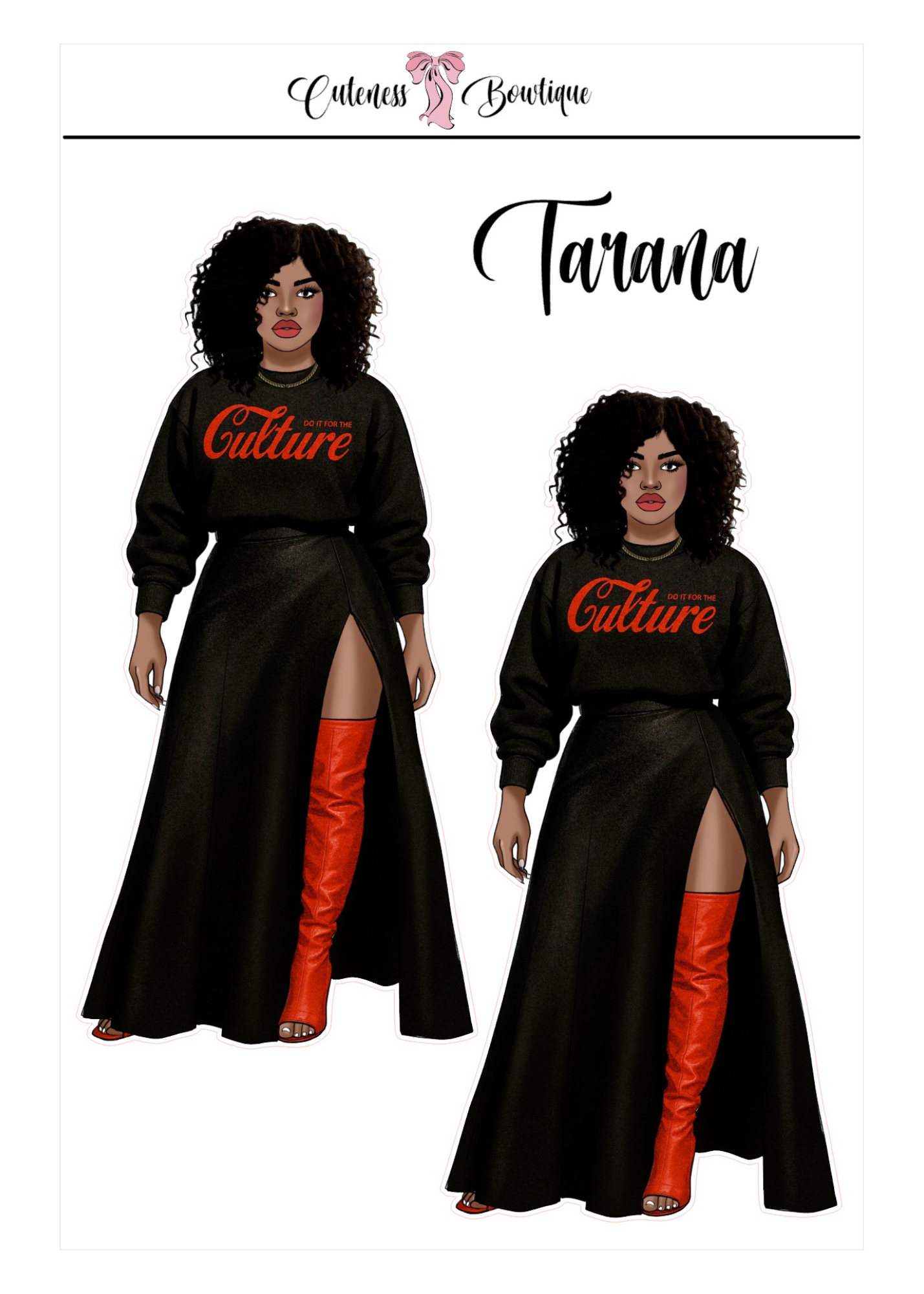 The  CUSTOM Cuteness Doll Collection Sticker Sheet | CHEYENNE, SAPPHIRE, LEXIE, FAITH, MISTY, JONELLE, PAYTON, ZARA, TARANA