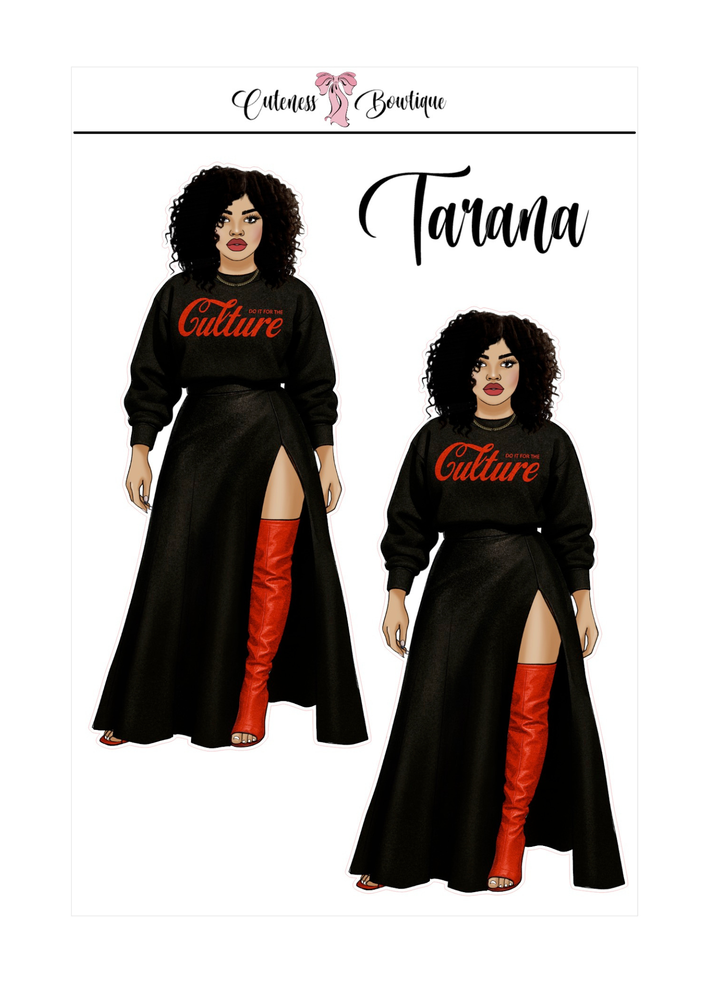 The  CUSTOM Cuteness Doll Collection Sticker Sheet | CHEYENNE, SAPPHIRE, LEXIE, FAITH, MISTY, JONELLE, PAYTON, ZARA, TARANA