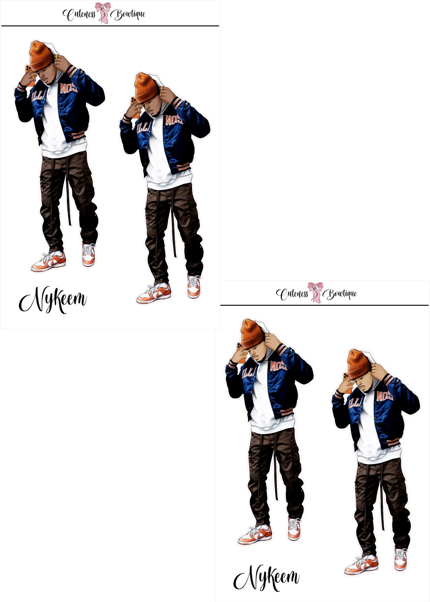  The Cuteness Squad Custom Sticker Sheet | Cuteness Planner Stickers for Agendas, Planners, Notebooks, Dividers | FLETCHER, GRANT, JAIMIE, JAMON, LUCAS, MEHKI, RAHEEM, THEO, TRISTIAN, NYKEEM