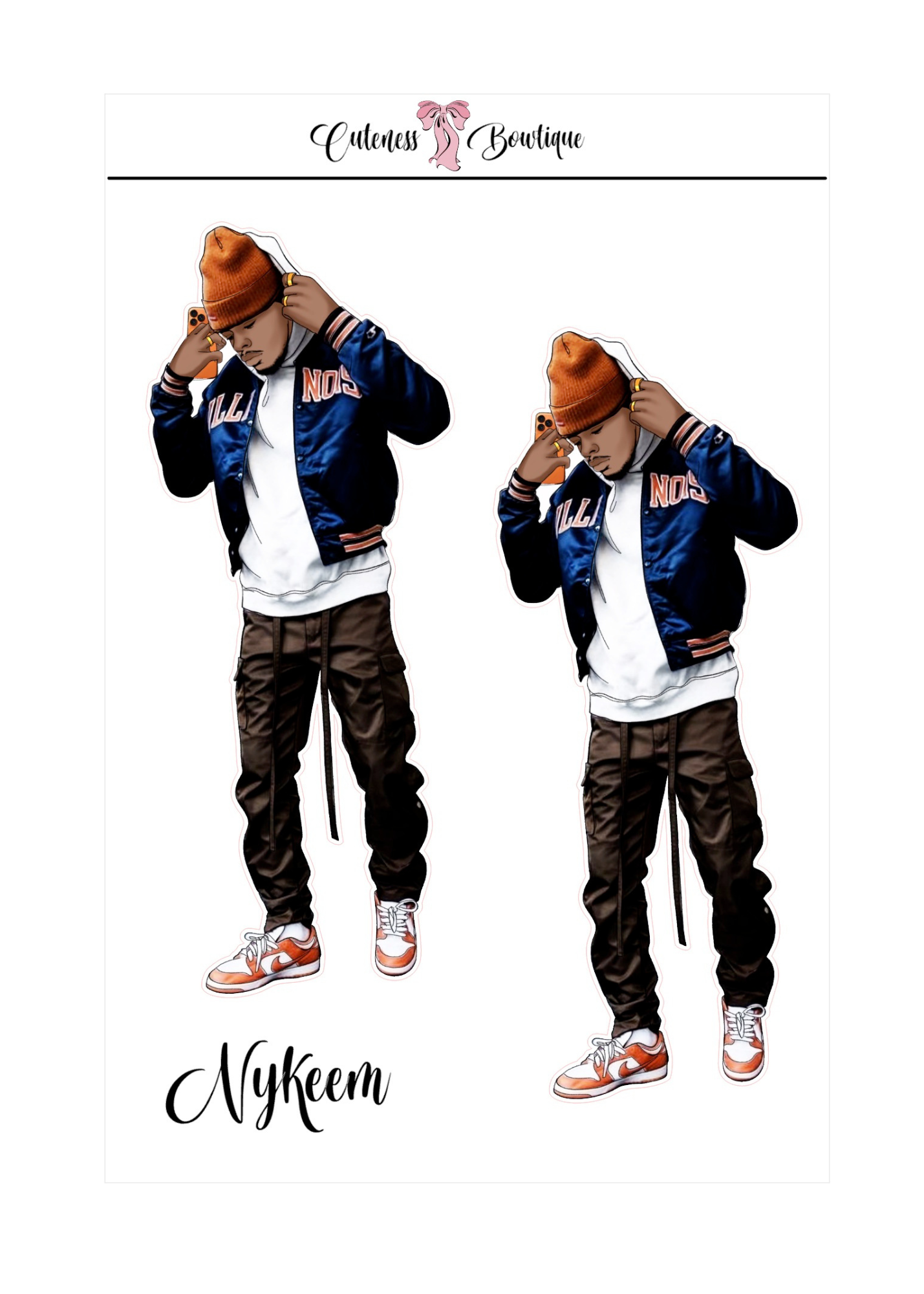  The Cuteness Squad Custom Sticker Sheet | Cuteness Planner Stickers for Agendas, Planners, Notebooks, Dividers | FLETCHER, GRANT, JAIMIE, JAMON, LUCAS, MEHKI, RAHEEM, THEO, TRISTIAN, NYKEEM