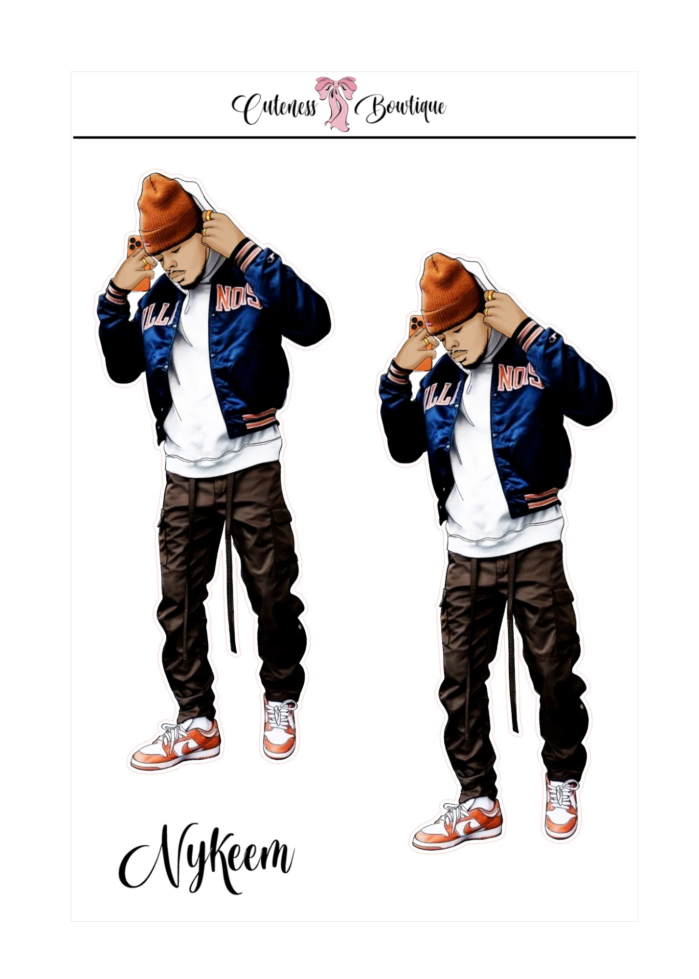  The Cuteness Squad Custom Sticker Sheet | Cuteness Planner Stickers for Agendas, Planners, Notebooks, Dividers | FLETCHER, GRANT, JAIMIE, JAMON, LUCAS, MEHKI, RAHEEM, THEO, TRISTIAN, NYKEEM