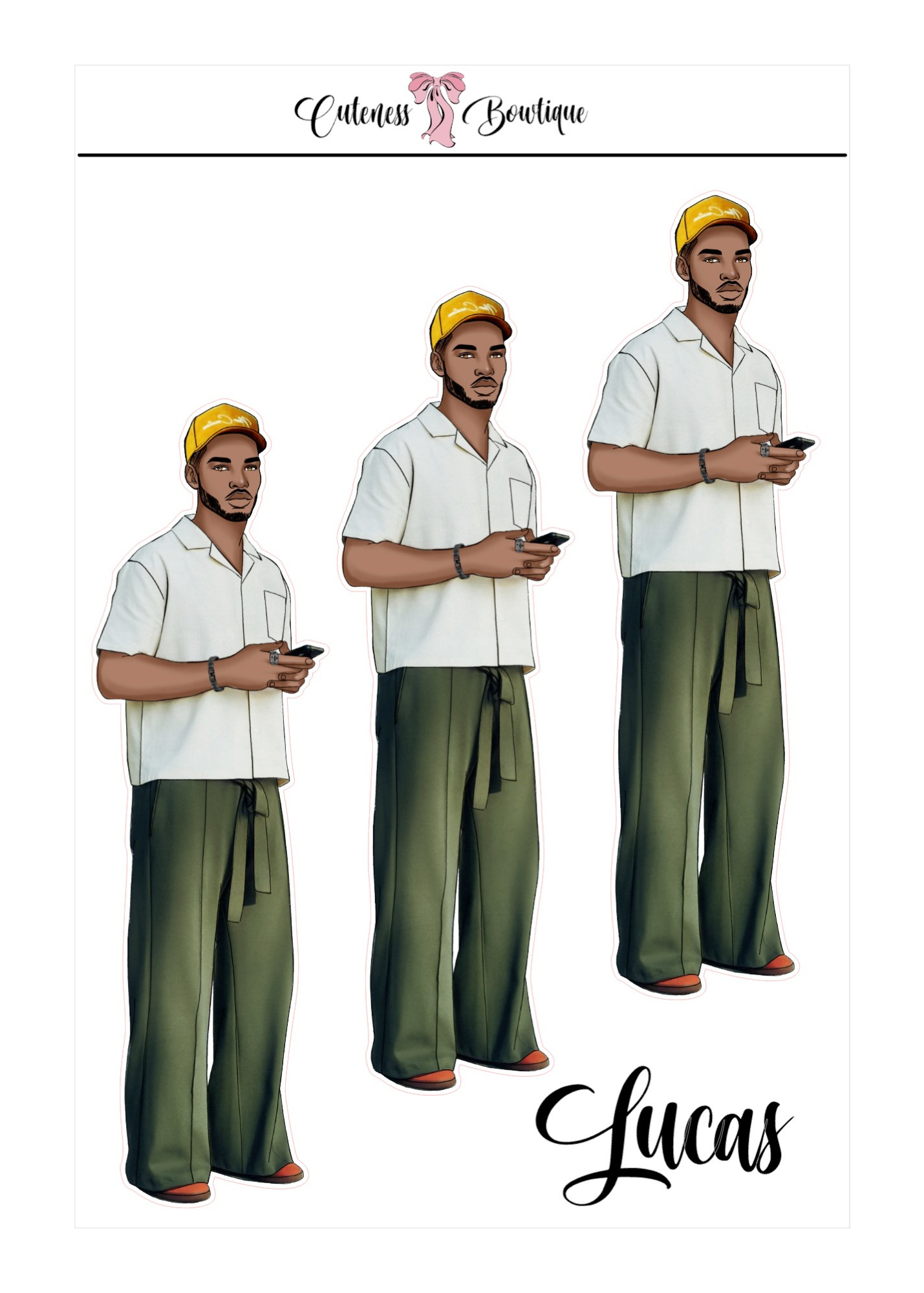  The Cuteness Squad Custom Sticker Sheet | Cuteness Planner Stickers for Agendas, Planners, Notebooks, Dividers | FLETCHER, GRANT, JAIMIE, JAMON, LUCAS, MEHKI, RAHEEM, THEO, TRISTIAN, NYKEEM