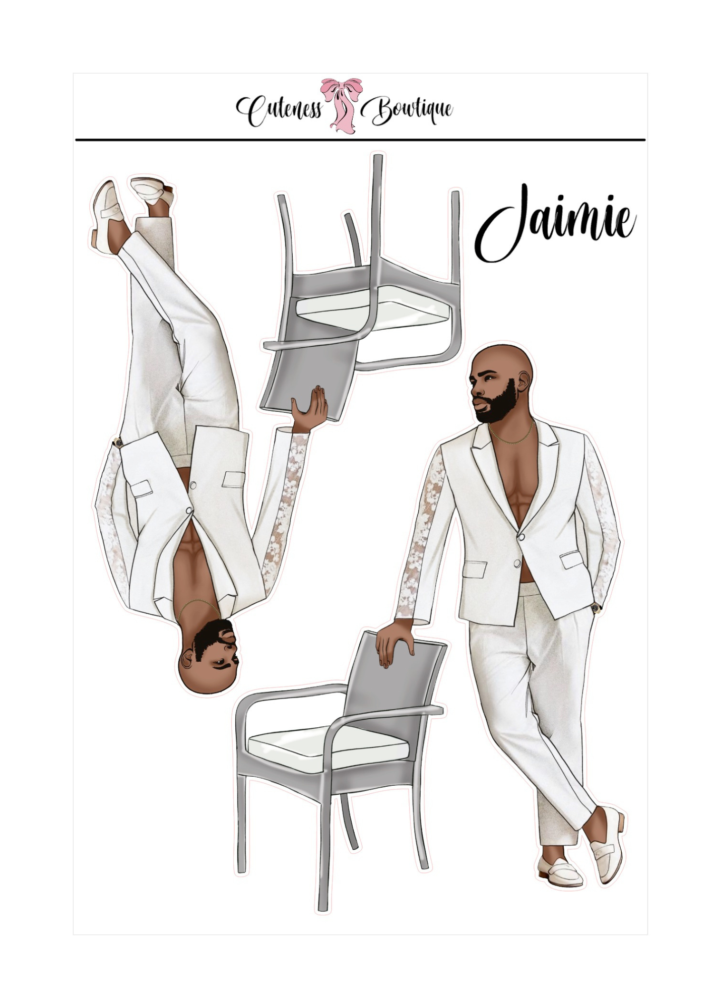  The Cuteness Squad Custom Sticker Sheet | Cuteness Planner Stickers for Agendas, Planners, Notebooks, Dividers | FLETCHER, GRANT, JAIMIE, JAMON, LUCAS, MEHKI, RAHEEM, THEO, TRISTIAN, NYKEEM