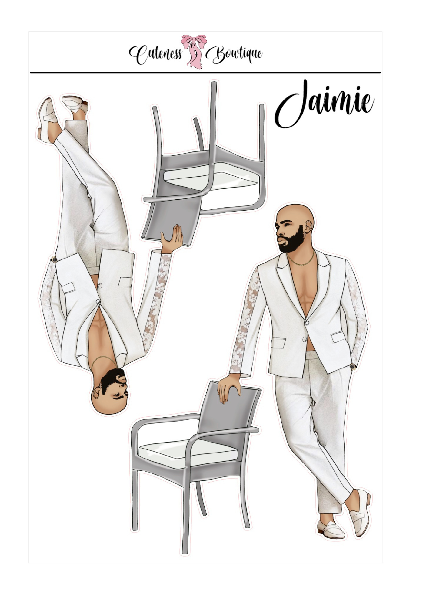  The Cuteness Squad Custom Sticker Sheet | Cuteness Planner Stickers for Agendas, Planners, Notebooks, Dividers | FLETCHER, GRANT, JAIMIE, JAMON, LUCAS, MEHKI, RAHEEM, THEO, TRISTIAN, NYKEEM