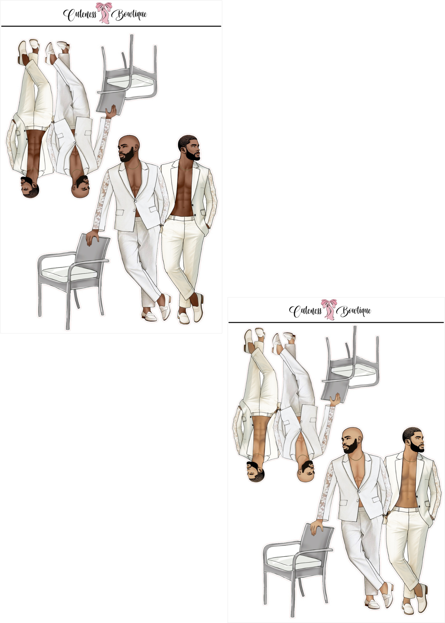 The  CUSTOM Cuteness Doll Collection Sticker Sheet | Cuteness Planner Stickers for Agendas, Planners, Notebooks, Dividers | JAIMIE & JAMON