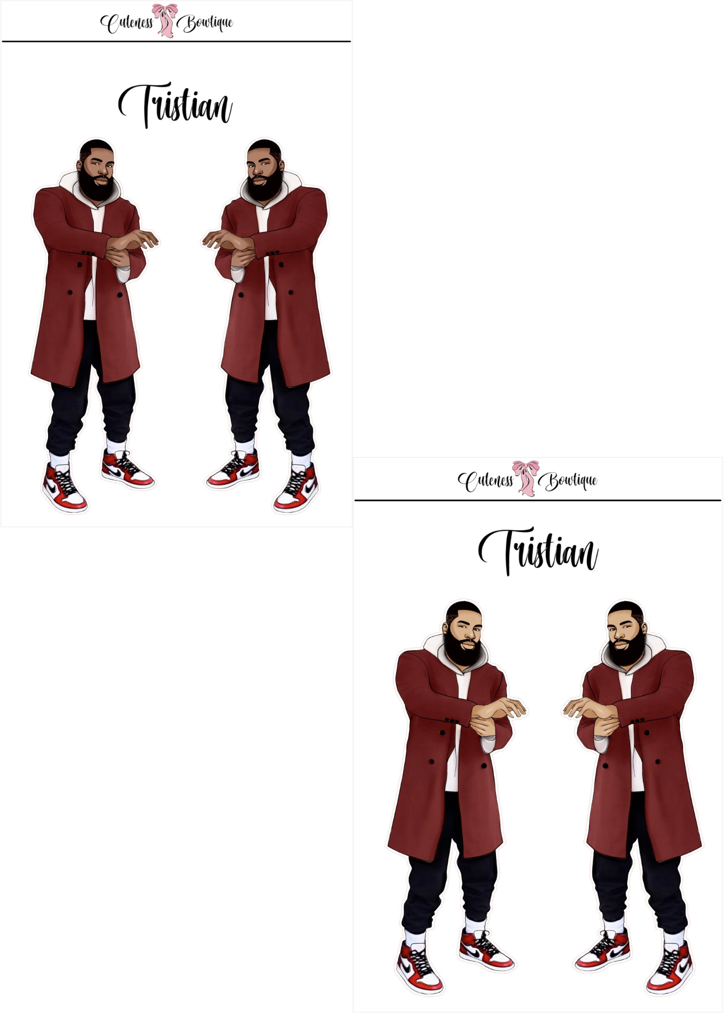  The Cuteness Squad Custom Sticker Sheet | Cuteness Planner Stickers for Agendas, Planners, Notebooks, Dividers | FLETCHER, GRANT, JAIMIE, JAMON, LUCAS, MEHKI, RAHEEM, THEO, TRISTIAN, NYKEEM