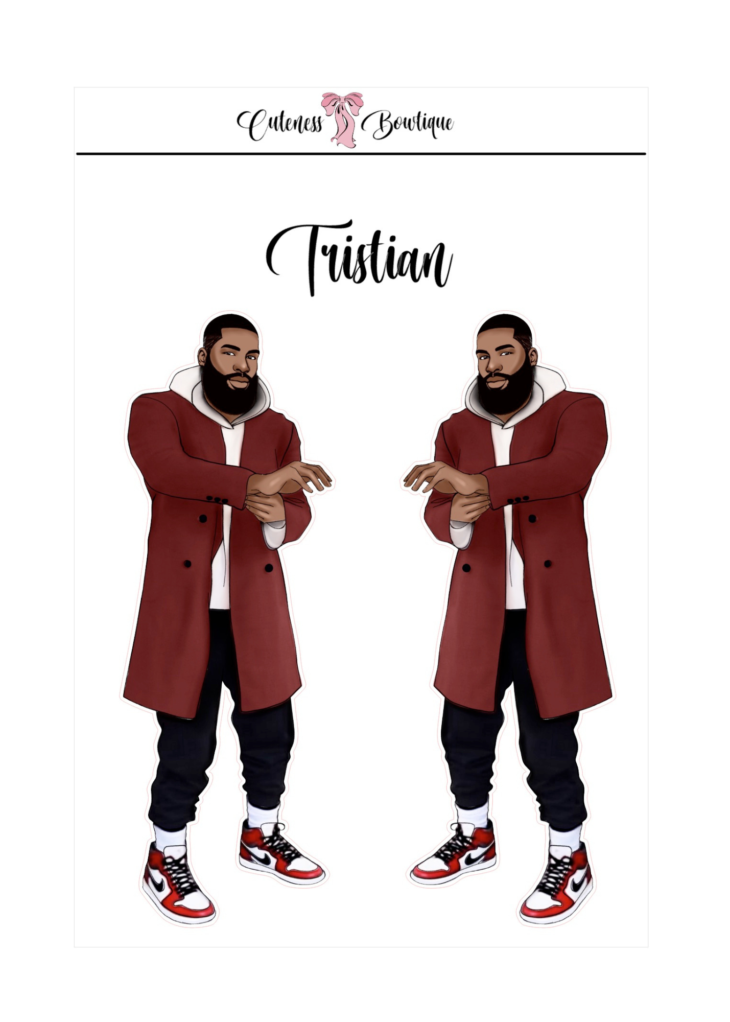  The Cuteness Squad Custom Sticker Sheet | Cuteness Planner Stickers for Agendas, Planners, Notebooks, Dividers | FLETCHER, GRANT, JAIMIE, JAMON, LUCAS, MEHKI, RAHEEM, THEO, TRISTIAN, NYKEEM