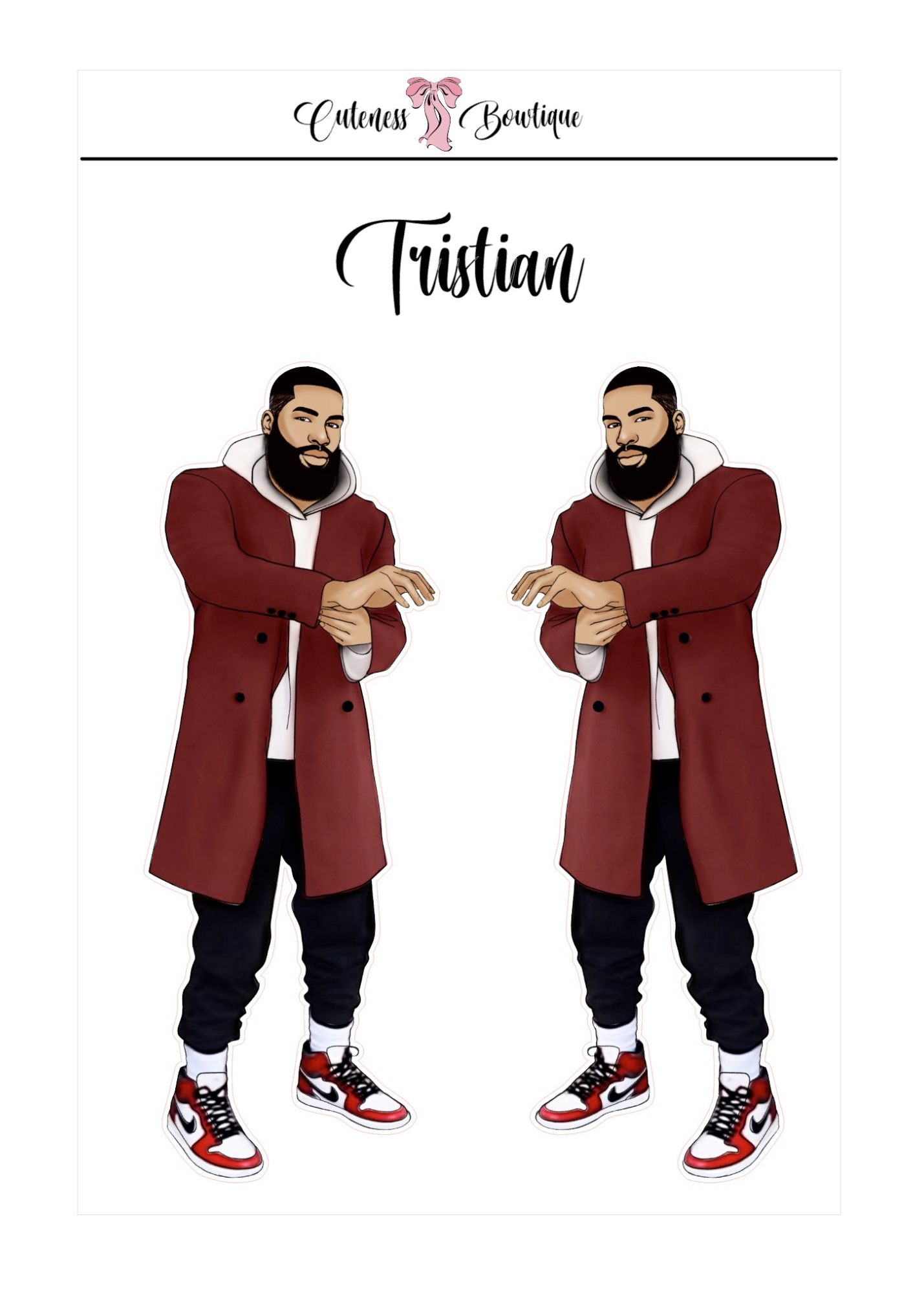  The Cuteness Squad Custom Sticker Sheet | Cuteness Planner Stickers for Agendas, Planners, Notebooks, Dividers | FLETCHER, GRANT, JAIMIE, JAMON, LUCAS, MEHKI, RAHEEM, THEO, TRISTIAN, NYKEEM