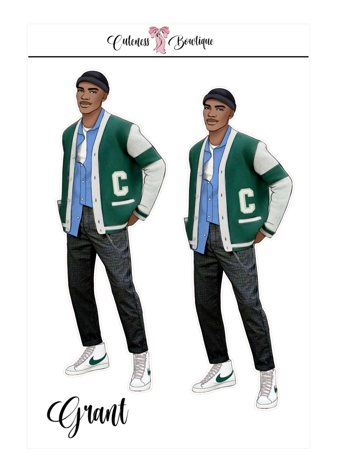  The Cuteness Squad Custom Sticker Sheet | Cuteness Planner Stickers for Agendas, Planners, Notebooks, Dividers | FLETCHER, GRANT, JAIMIE, JAMON, LUCAS, MEHKI, RAHEEM, THEO, TRISTIAN, NYKEEM