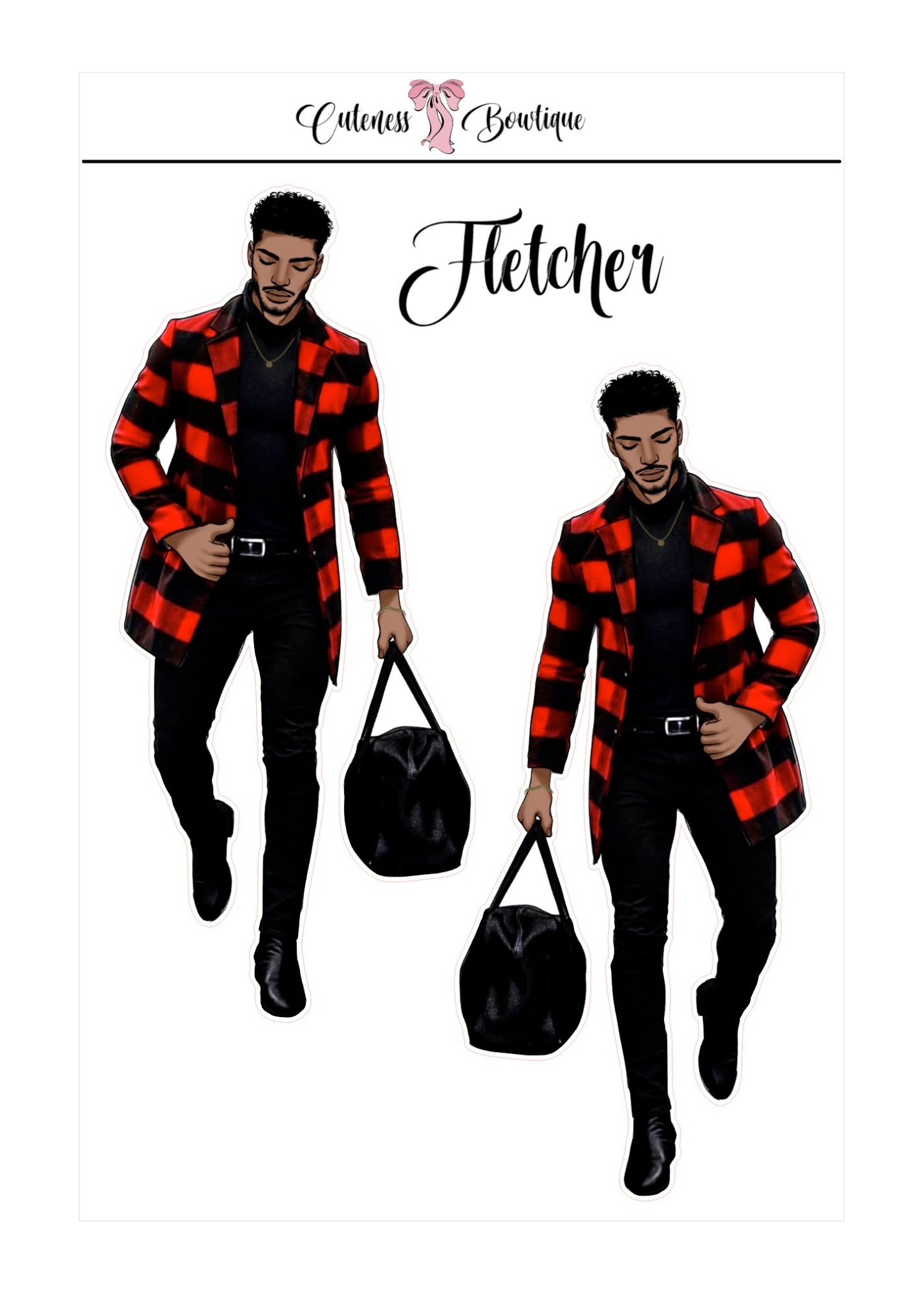  The Cuteness Squad Custom Sticker Sheet | Cuteness Planner Stickers for Agendas, Planners, Notebooks, Dividers | FLETCHER, GRANT, JAIMIE, JAMON, LUCAS, MEHKI, RAHEEM, THEO, TRISTIAN, NYKEEM