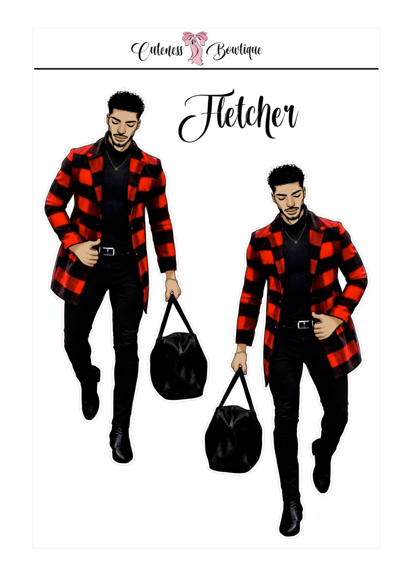  The Cuteness Squad Custom Sticker Sheet | Cuteness Planner Stickers for Agendas, Planners, Notebooks, Dividers | FLETCHER, GRANT, JAIMIE, JAMON, LUCAS, MEHKI, RAHEEM, THEO, TRISTIAN, NYKEEM