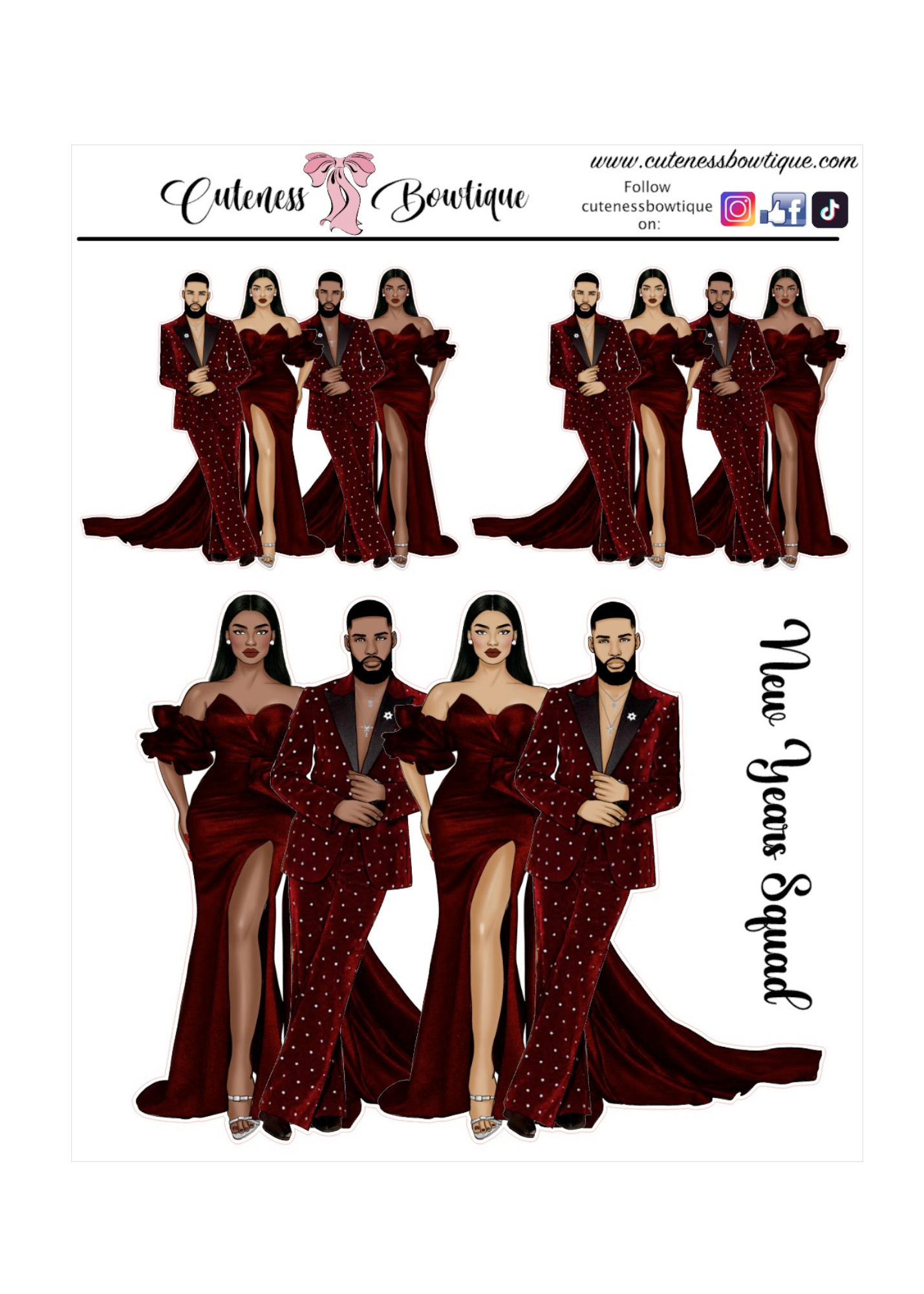 The Cuteness Journaling  Sticker Sheet | Cuteness Planner Stickers for Agendas, Planners, Notebooks, Dividers |