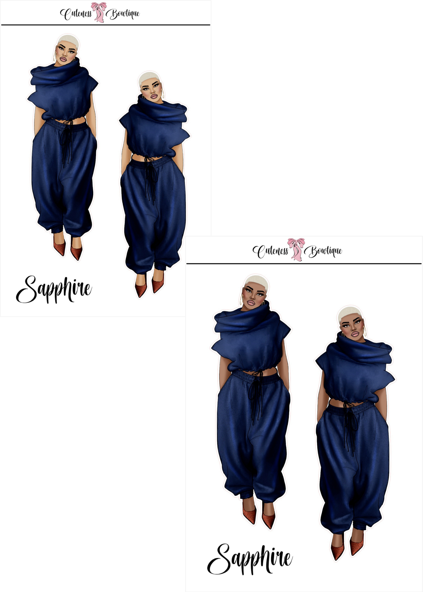 The  CUSTOM Cuteness Doll Collection Sticker Sheet | CHEYENNE, SAPPHIRE, LEXIE, FAITH, MISTY, JONELLE, PAYTON, ZARA, TARANA