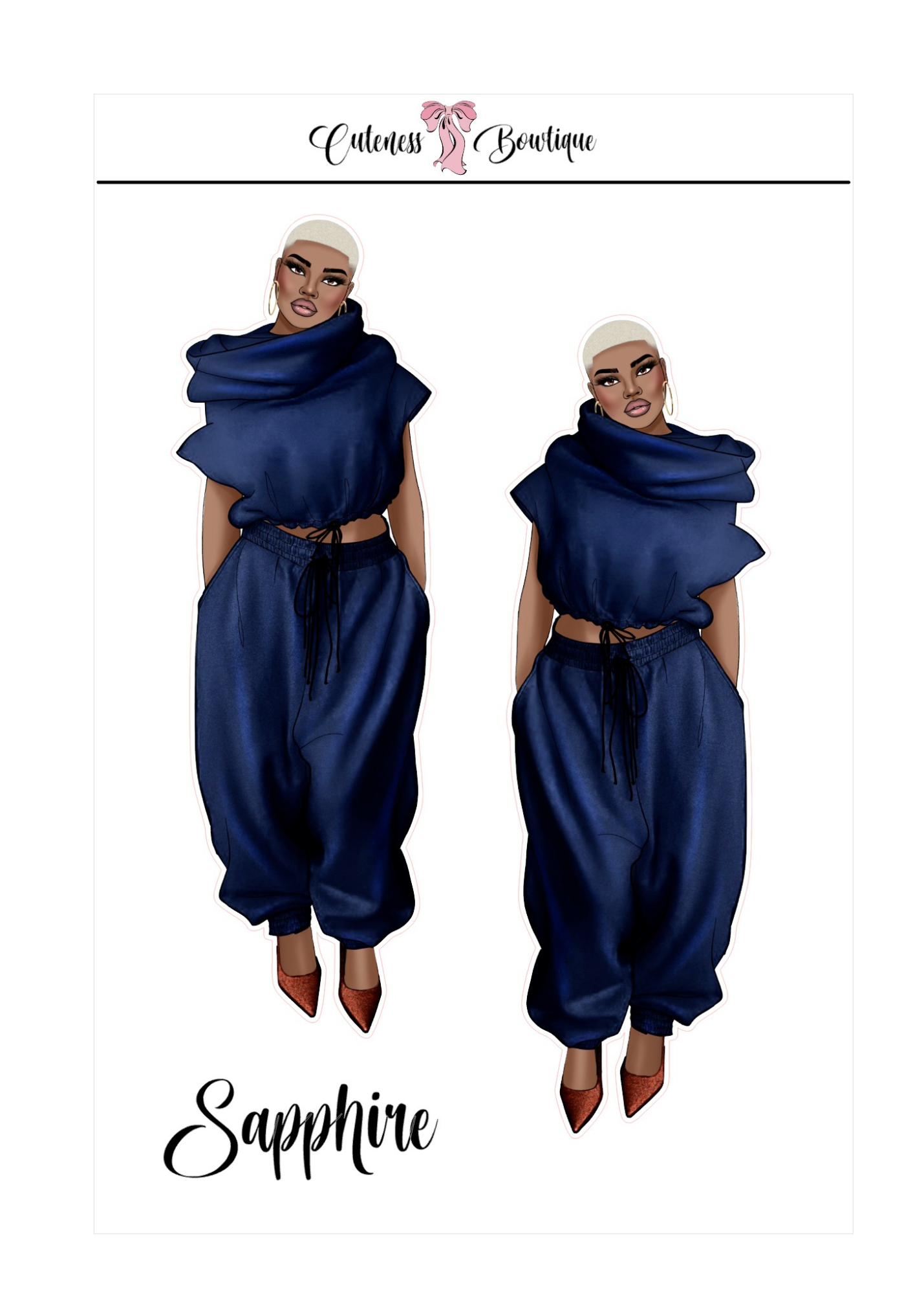 The  CUSTOM Cuteness Doll Collection Sticker Sheet | CHEYENNE, SAPPHIRE, LEXIE, FAITH, MISTY, JONELLE, PAYTON, ZARA, TARANA