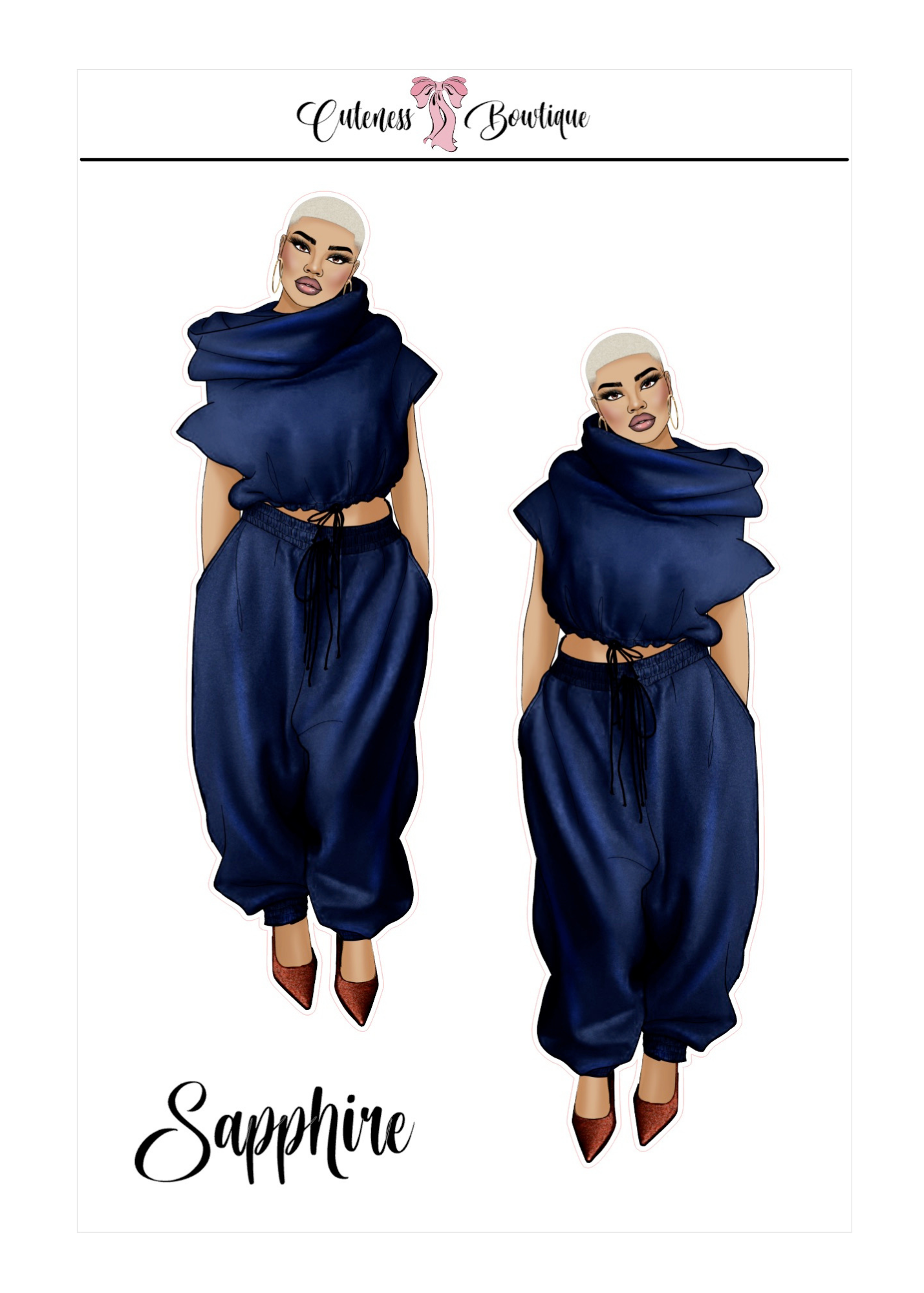 The  CUSTOM Cuteness Doll Collection Sticker Sheet | CHEYENNE, SAPPHIRE, LEXIE, FAITH, MISTY, JONELLE, PAYTON, ZARA, TARANA