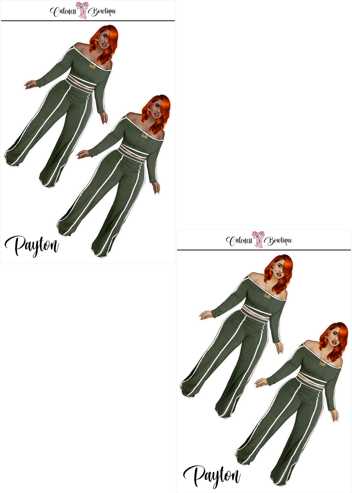 The  CUSTOM Cuteness Doll Collection Sticker Sheet | CHEYENNE, SAPPHIRE, LEXIE, FAITH, MISTY, JONELLE, PAYTON, ZARA, TARANA