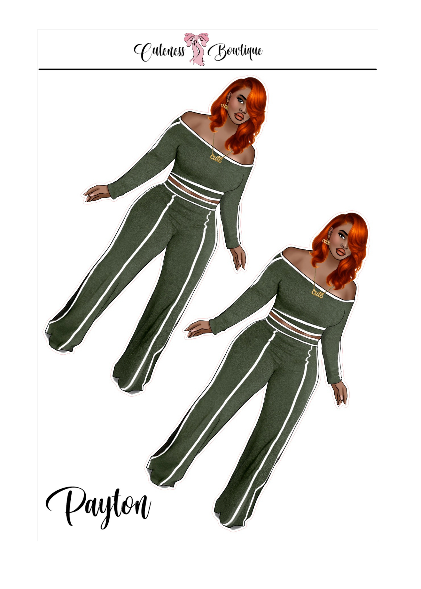 The  CUSTOM Cuteness Doll Collection Sticker Sheet | CHEYENNE, SAPPHIRE, LEXIE, FAITH, MISTY, JONELLE, PAYTON, ZARA, TARANA