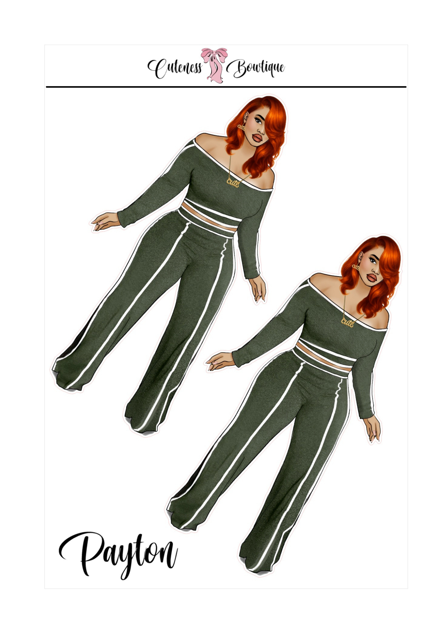 The  CUSTOM Cuteness Doll Collection Sticker Sheet | CHEYENNE, SAPPHIRE, LEXIE, FAITH, MISTY, JONELLE, PAYTON, ZARA, TARANA