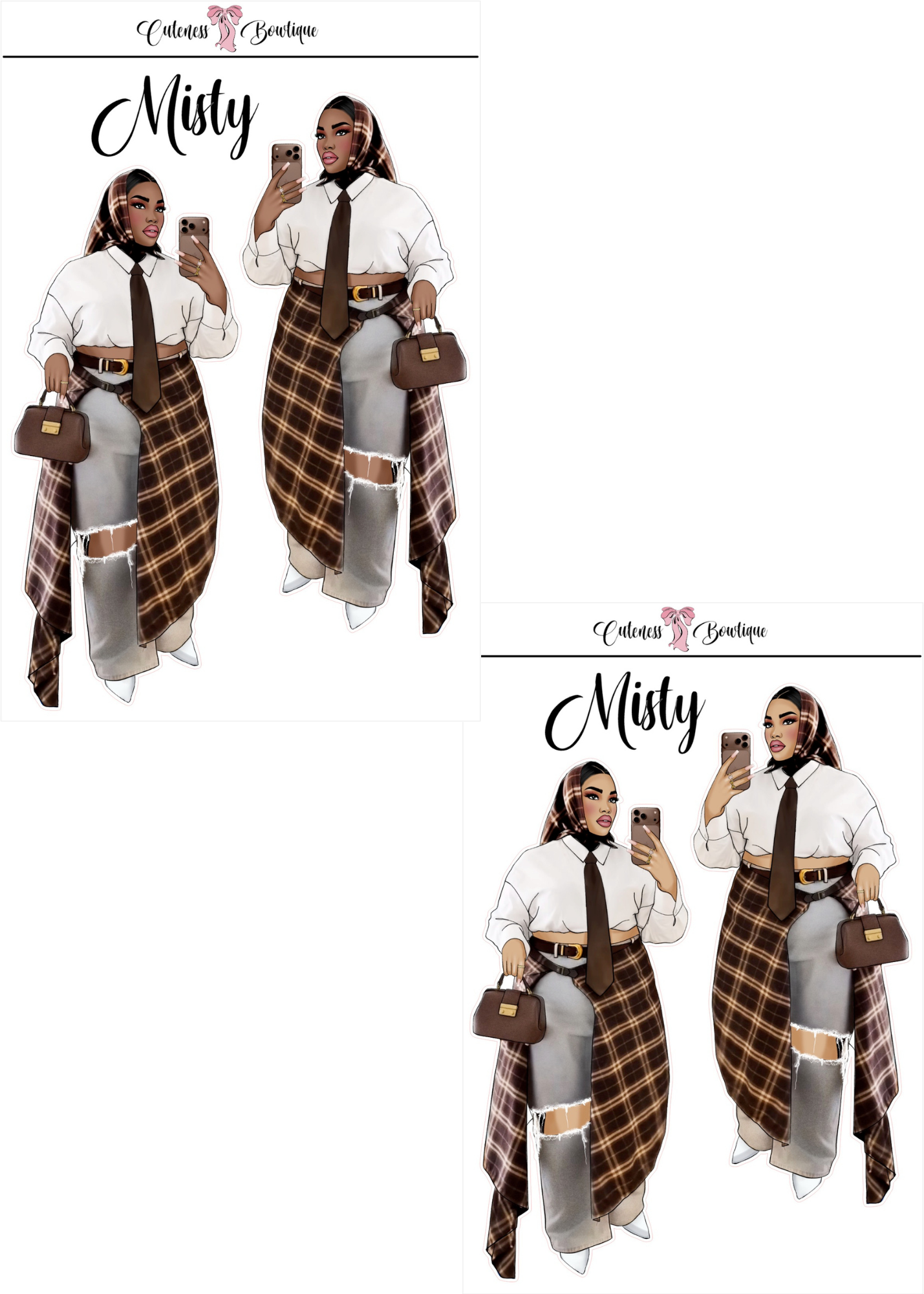 The  CUSTOM Cuteness Doll Collection Sticker Sheet | CHEYENNE, SAPPHIRE, LEXIE, FAITH, MISTY, JONELLE, PAYTON, ZARA, TARANA