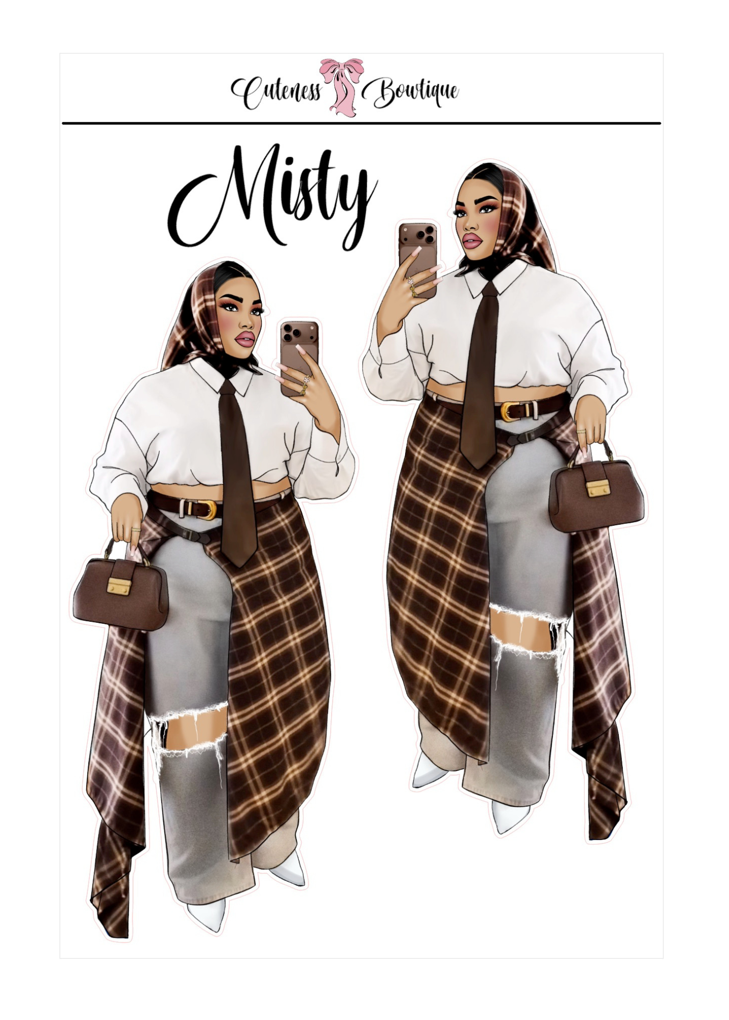 The  CUSTOM Cuteness Doll Collection Sticker Sheet | CHEYENNE, SAPPHIRE, LEXIE, FAITH, MISTY, JONELLE, PAYTON, ZARA, TARANA