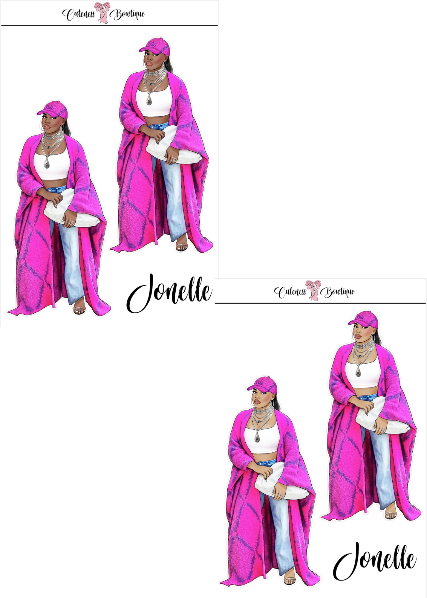 The  CUSTOM Cuteness Doll Collection Sticker Sheet | CHEYENNE, SAPPHIRE, LEXIE, FAITH, MISTY, JONELLE, PAYTON, ZARA, TARANA