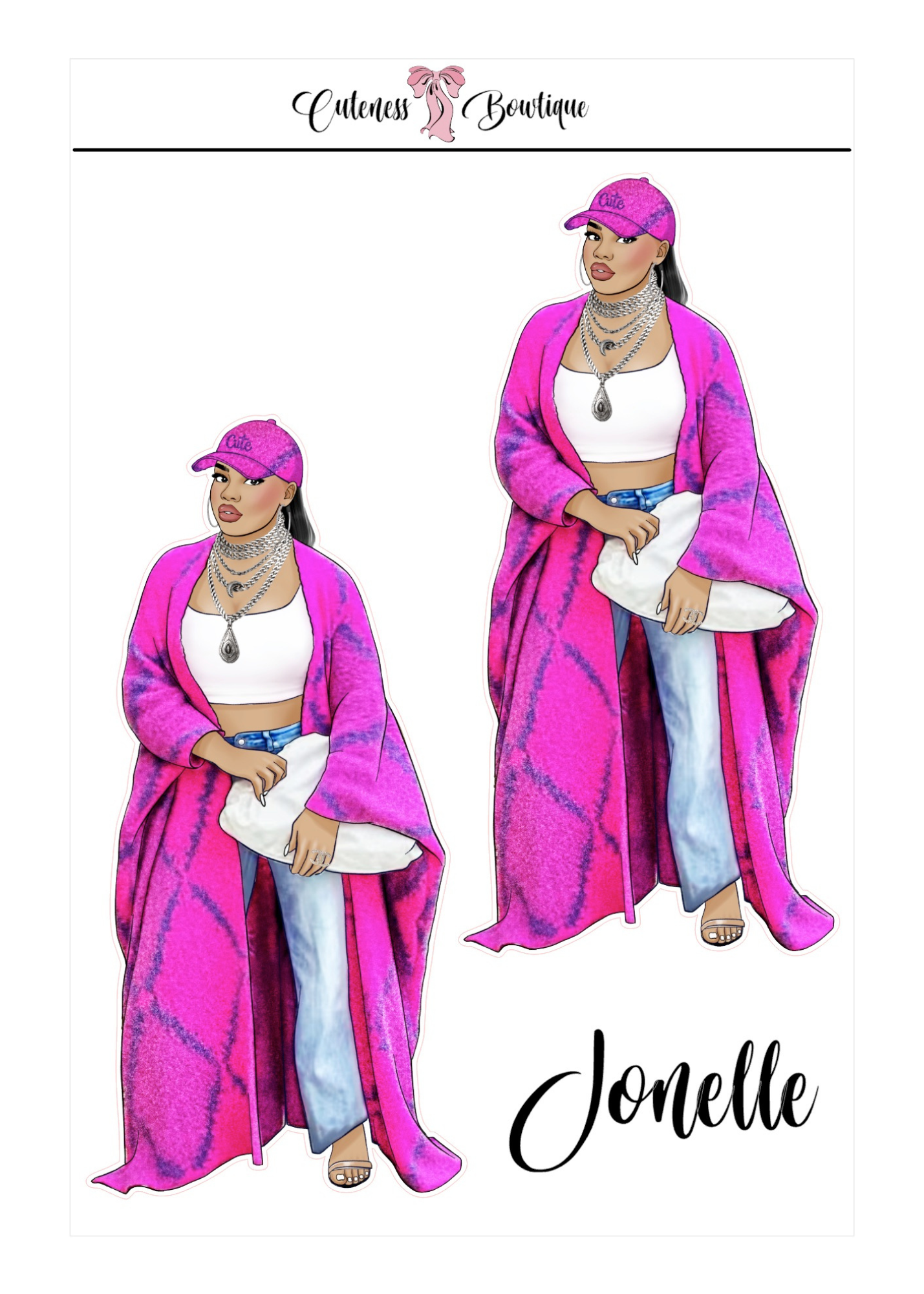 The  CUSTOM Cuteness Doll Collection Sticker Sheet | CHEYENNE, SAPPHIRE, LEXIE, FAITH, MISTY, JONELLE, PAYTON, ZARA, TARANA