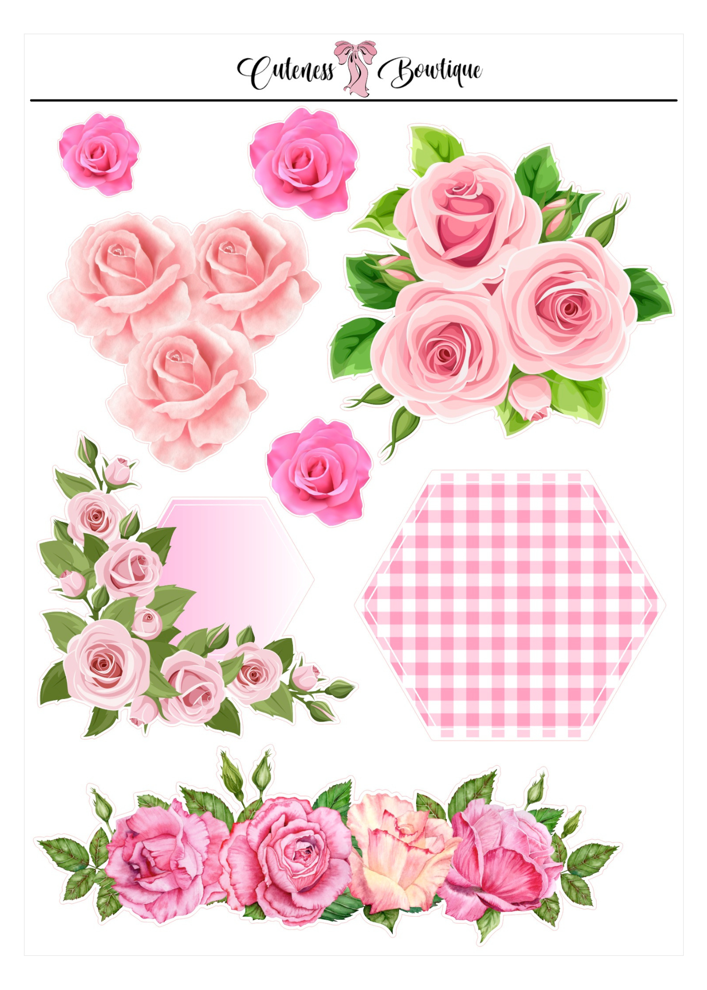 The  CUSTOM Cuteness Doll Collection Sticker Sheet | Cuteness Planner Stickers for Agendas, Planners, Notebooks, Dividers | PLANNER CUTIE COLLECTION