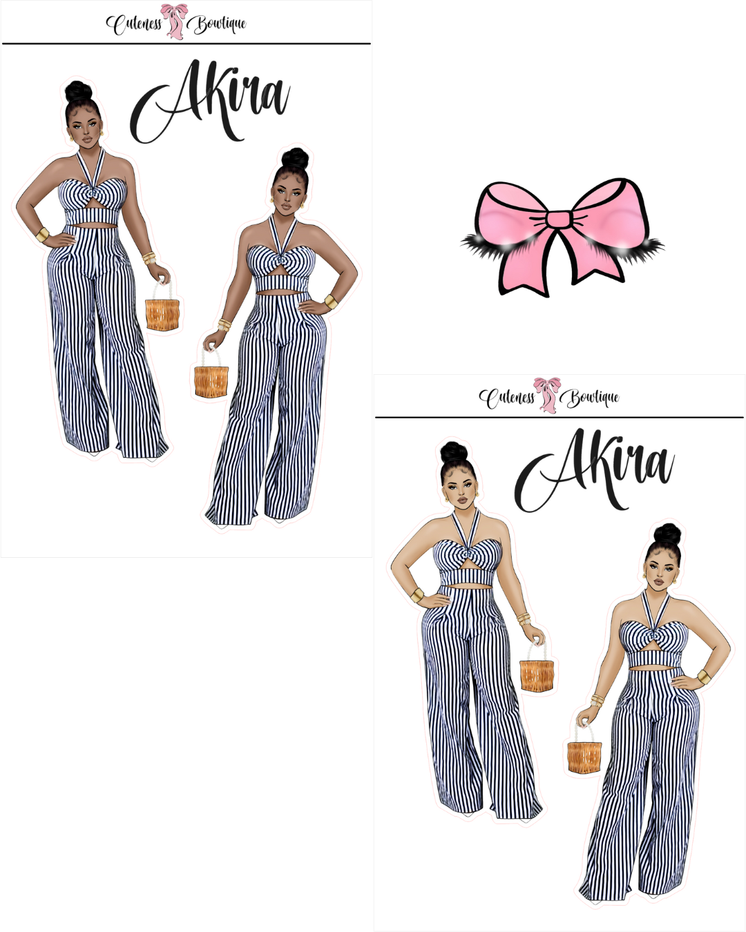 The  CUSTOM Cuteness Doll Collection Sticker Sheet | Cuteness Planner Stickers for Agendas, Planners, Notebooks, Dividers | AKIRA