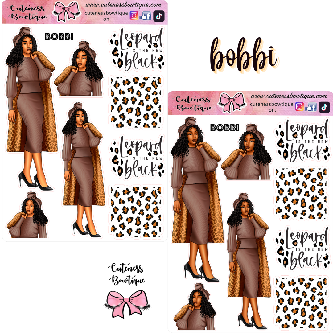 The Cuteness Doll Collection Sticker Sheet | Cuteness Planner Stickers for Agendas, Planners, Notebooks, Dividers | BOBBI