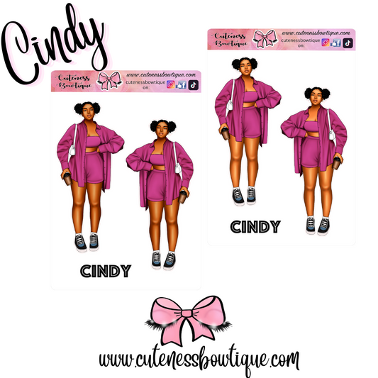 The Cuteness Doll Collection Sticker Sheet | Cuteness Planner Stickers for Agendas, Planners, Notebooks, Dividers | CINDY