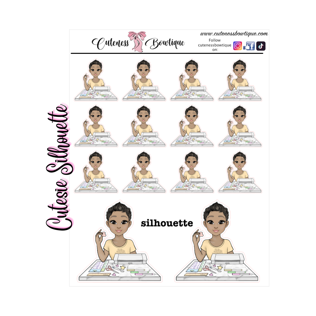 The Cutie Line Icon Sticker Sheet | Cuteness Planner Stickers for Agendas, Planners, Notebooks, Dividers |  CUTESIE