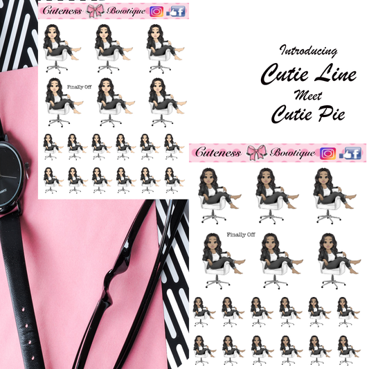 The Cutie Line Icon Sticker Sheet | Cuteness Planner Stickers for Agendas, Planners, Notebooks, Dividers | FINALLY OFF