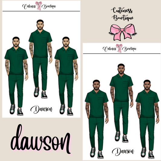 The  CUSTOM Cuteness Doll Collection Sticker Sheet | Cuteness Planner Stickers for Agendas, Planners, Notebooks, Dividers | DAWSON