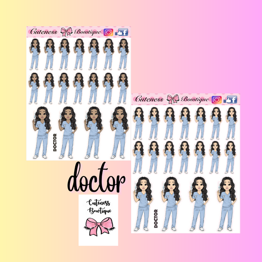 The Cutie Line Icon Sticker Sheet | Cuteness Planner Stickers for Agendas, Planners, Notebooks, Dividers | CUTIE PIE DOCTOR