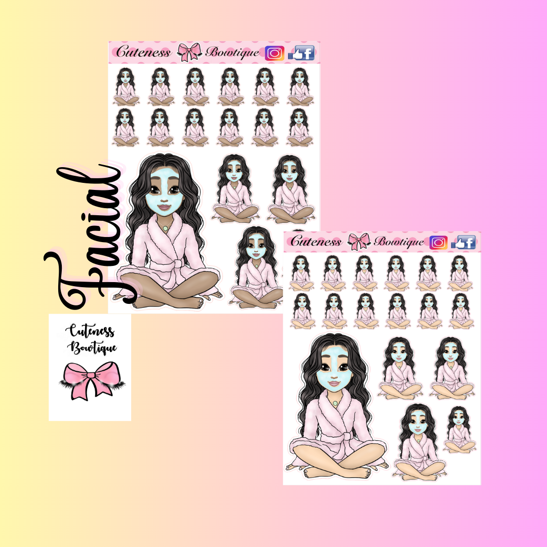 The Cutie Line Icon Sticker Sheet | Cuteness Planner Stickers for Agendas, Planners, Notebooks, Dividers | CUTIE PIE FACIAL