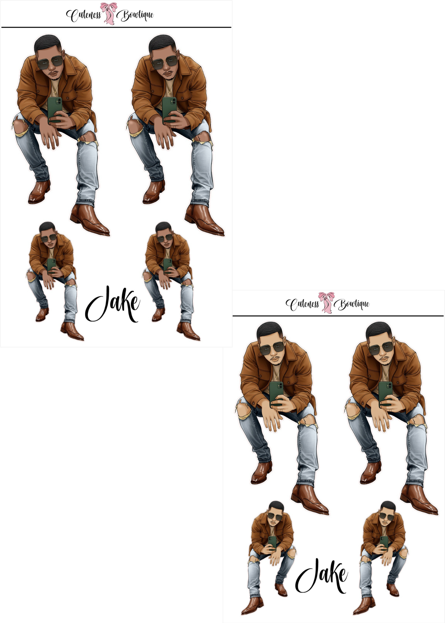 The  CUSTOM Cuteness Doll Collection Sticker Sheet | Cuteness Planner Stickers for Agendas, Planners, Notebooks, Dividers | SPRING INTO CUTENESS