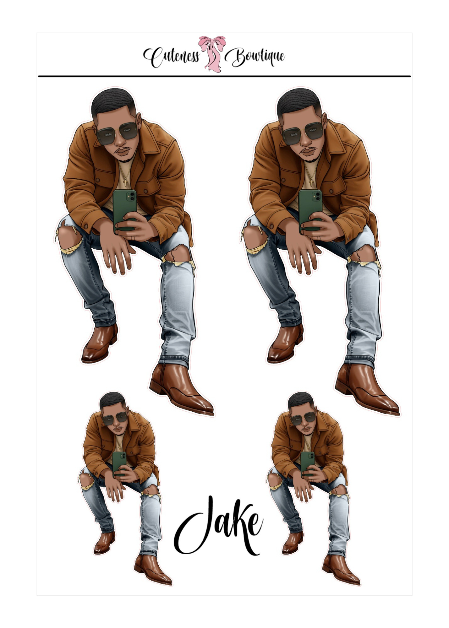 The  CUSTOM Cuteness Doll Collection Sticker Sheet | Cuteness Planner Stickers for Agendas, Planners, Notebooks, Dividers | SPRING INTO CUTENESS