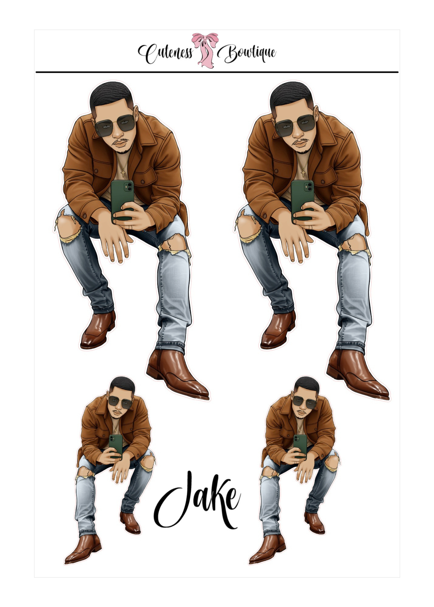 The  CUSTOM Cuteness Doll Collection Sticker Sheet | Cuteness Planner Stickers for Agendas, Planners, Notebooks, Dividers | SPRING INTO CUTENESS