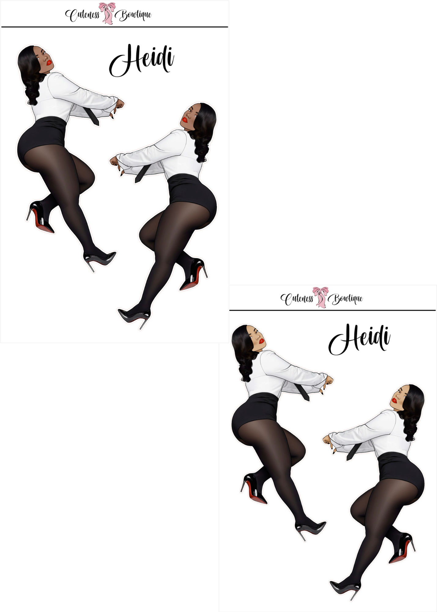 The  CUSTOM Cuteness Doll Collection Sticker Sheet | Cuteness Planner Stickers for Agendas, Planners, Notebooks, Dividers | SPRING INTO CUTENESS