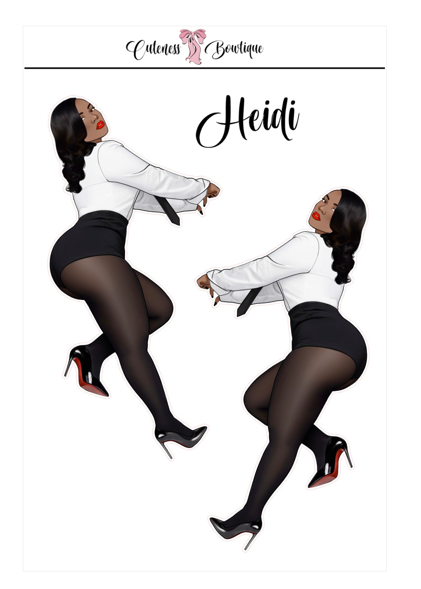 The  CUSTOM Cuteness Doll Collection Sticker Sheet | Cuteness Planner Stickers for Agendas, Planners, Notebooks, Dividers | SPRING INTO CUTENESS